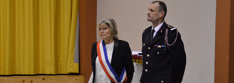 Mme le Maire et le chef de centre - Sainte Barbe 2019 - Le Houga